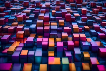 An artistic representation of an abstract pattern background with 3D cubes and a futuristic look