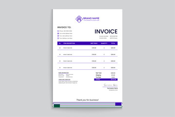 Modern invoice design template