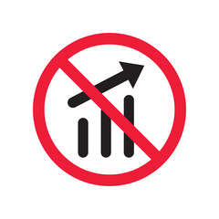 Forbidden prohibited warning, caution, attention, restriction label danger ban. Do not use Chart vector icon. Graph flat sign design. No Infographic chart symbol pictogram
