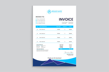 Professional elegant blue and white letterhead design 