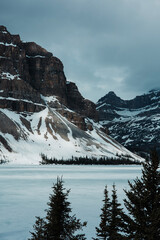 snow covered mountains