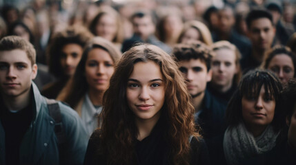 Fototapeta premium One in a Million: Distinctive Presence in a Sea of Faces