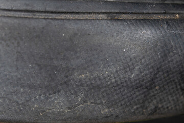 Worn out side sole of a canvas shoe