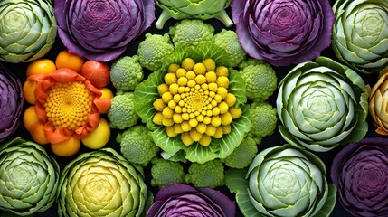  a close up of a bunch of flowers with different colors.  generative ai