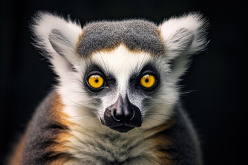 ring tailed lemur is looking at the camera, generative ai