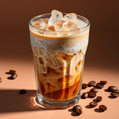 Ice coffee, Top down view.