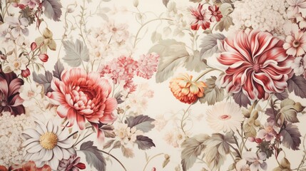 Close-up of a wall covered in Traditional Floral Wallpaper, showcasing the delicate details of the classic design