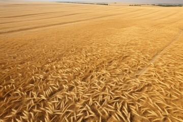 Fototapeta na wymiar Ready to harvest wheat field on a farm representing agriculture