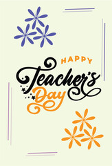 Fototapeta na wymiar TEACHER DAY HAPPY TEACHER DAY 