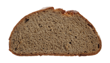 Rye Integral bread slice isolated on white, clipping path