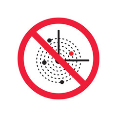 Prohibited radar vector icon. No radar icon. Forbidden radar icon. Warning, caution, attention, restriction, danger flat sign design. detector symbol