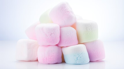 Image of a cluster of fluffy marshmallows on a white background.