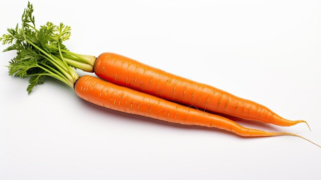 Image of a bright orange carrot on a white background.