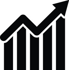 Growing graph icon vector in trendy style isolated on white background . Success graph trending upwards icon