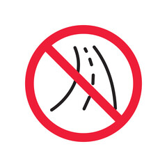 Forbidden road icon. No pass vector icon. No access pictogram. Prohibited road sign vector icon. Warning, danger, caution, attention, restriction. No way flat pictogram. Do not enter. Danger turn icon