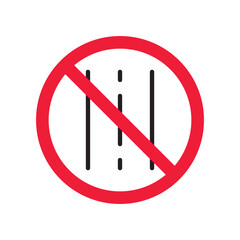 Forbidden road icon. No pass vector icon. No access pictogram. Prohibited road sign vector icon. Warning, danger, caution, attention, restriction. No way flat pictogram. Do not enter. Danger turn icon