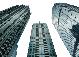 skyscrapers in downtown city. amazing for design or brochure or company profile	
