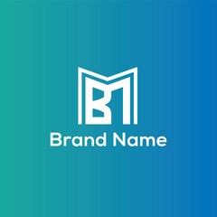 minimalist BM letter logo