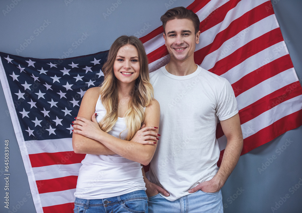 Wall mural beautiful young couple