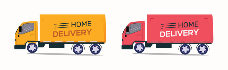 Free delivery service with delivery van or truck in the city