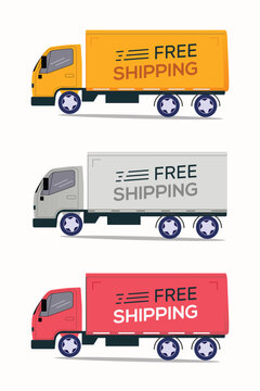 Free shipping concept illustration. Online shopping express and fast free shipping