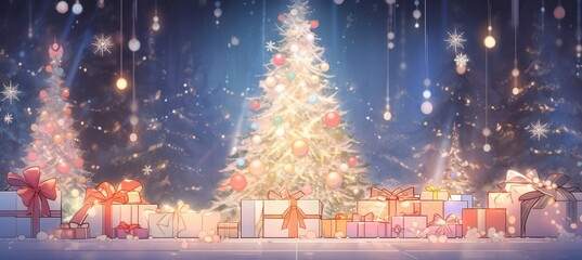 Colorful festive Christmas background . High quality illustration