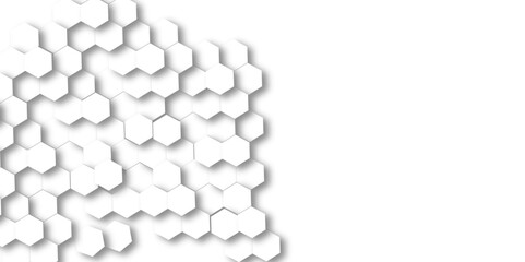 Abstract. Embossed Hexagon , honeycomb white background. light and shadow. Vector.
