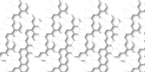 Abstract. Embossed Hexagon , honeycomb white background. light and shadow. Vector.