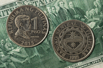 Philippine one piso coin, Jose Rizal. bsp coin series