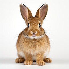 Obraz premium Cute rabbit animal sitting white background
