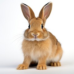 Obraz premium Cute rabbit animal sitting white background