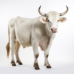 Naklejka premium Animal cow isolated on white background AI generated image