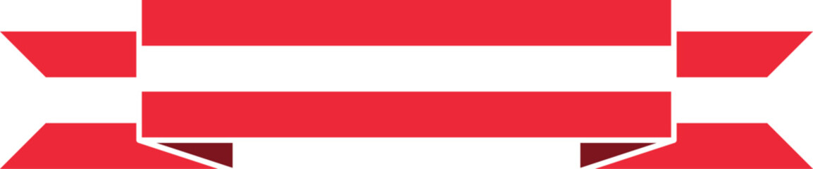 Ribbon Shaped Austria Flag Symbol Icon. Vector Image.