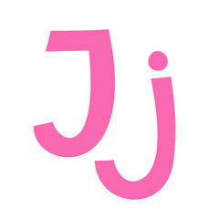Doodle playful letter J uppercase, lowercase abc colorful cartoon funny style, English alphabet vector illustration, multicolored handwritten font letters, symbols, cute trendy decorative lettering