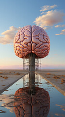 brain, human, mind, 3d, concept, anatomy, illustration, intelligence, idea, decoration, head, science, 