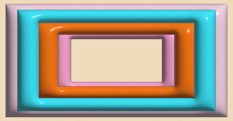 Rectangular multicolored shapes, 3D rendering illustration