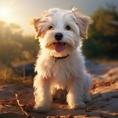 Cute baby dog puppy animal pets AI generated image