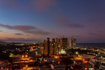 view of the city in sunset Balneário Piçarras , Santa Catarina, Brazil 