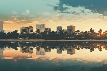 Skyline of Naples, Florida. Generative AI