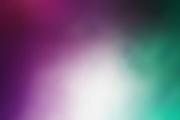 Fototapeta premium Vibrant Color Spectrum: A Grainy Abstract Banner Header Cover Design with Purple, White, and Green Gradient Noise Texture, Featuring Ample Copy Space