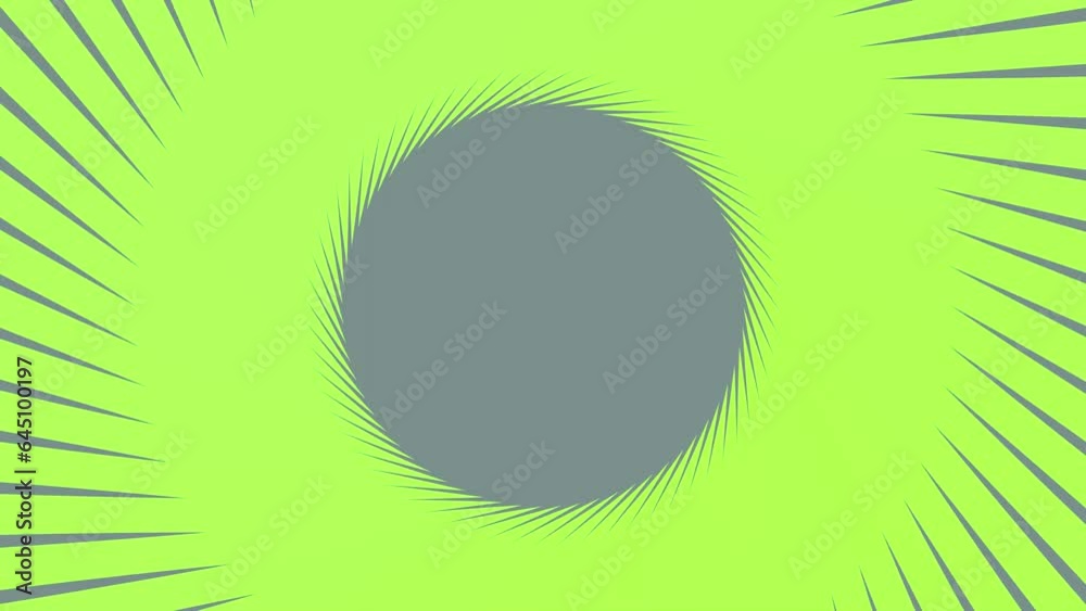 Poster rotating gray-green intro intro in the form of a circle and stripes. rendering animation.