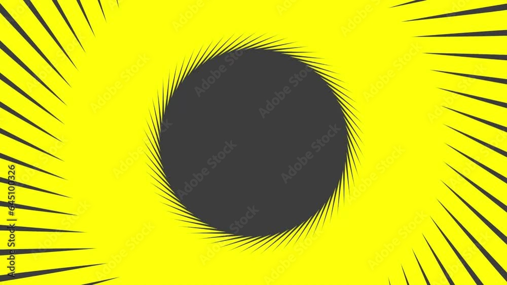 Poster rotating gray-yellow intro intro in the form of a circle and stripes. rendering animation.