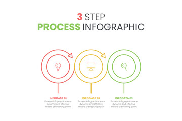 Business infographics. Timeline with 4 steps, circles, rings. Vector linear infographic element.
