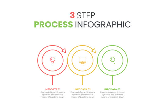 Business infographics. Timeline with 4 steps, circles, rings. Vector linear infographic element.
