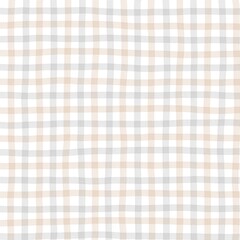 Gray Beige Gingham Check Hand Drawn Background Pattern