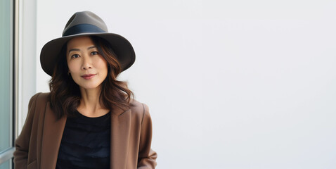 Headshot portrait of stylish Asian business woman