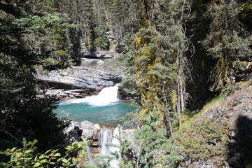 Beautiful view of the Johnston Canyon in Vancouver, Canada
