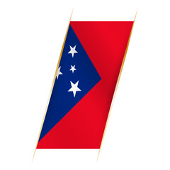 Samoa flag in the form of a banner with waving effect and shadow.
