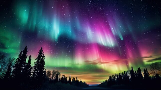 aurora borealis over the river