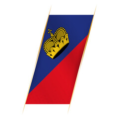 Liechtenstein flag in the form of a banner with waving effect and shadow.